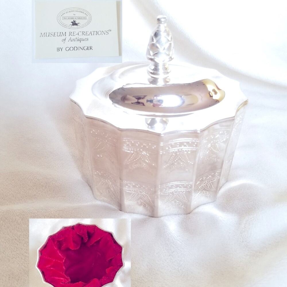 Vintage Godinger Silver-P Museum Re-creation Jewelry Box, Trinket Box, Victorian